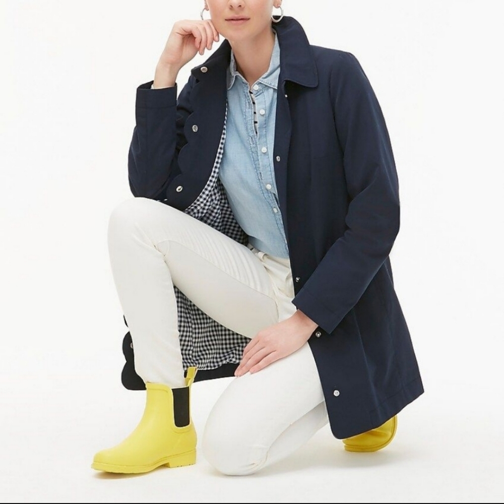 J. Crew Scalloped Mac Coat Size 0 Blue